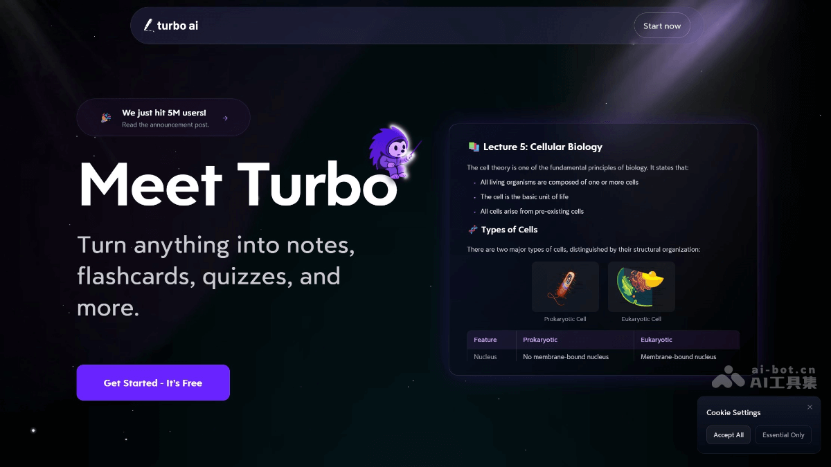 Turbo AI – AI笔记学习工具,创建结构化可编辑的笔记