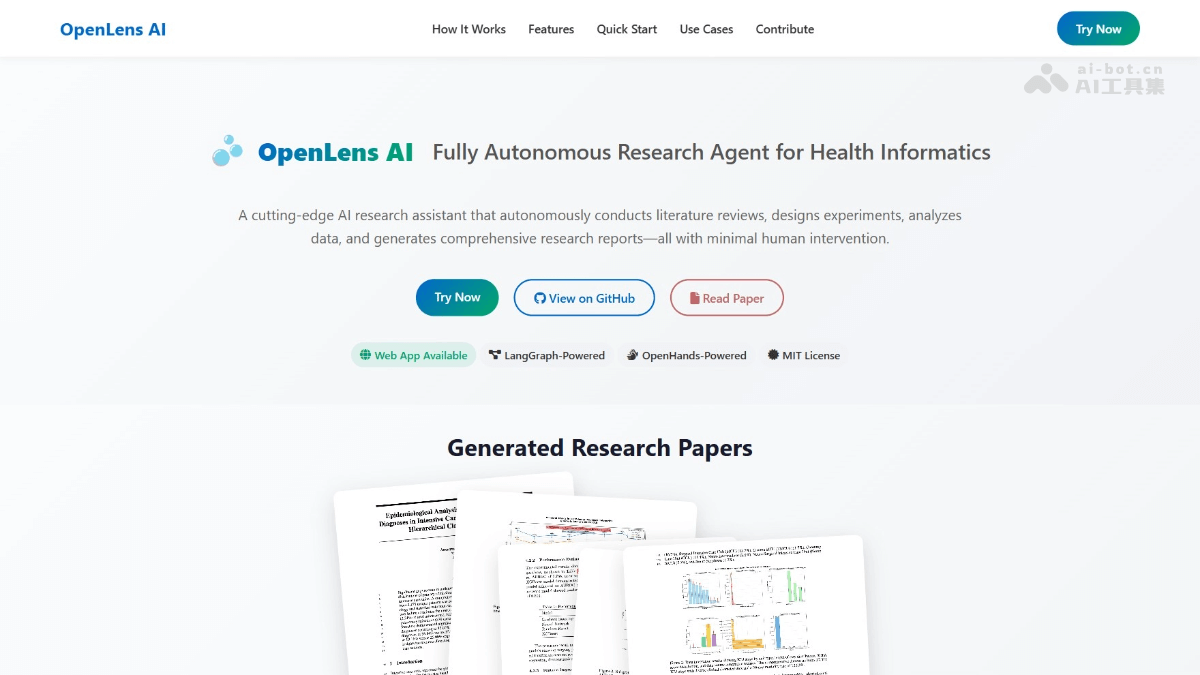 OpenLens AI – 清华推出的医学研究AI助手