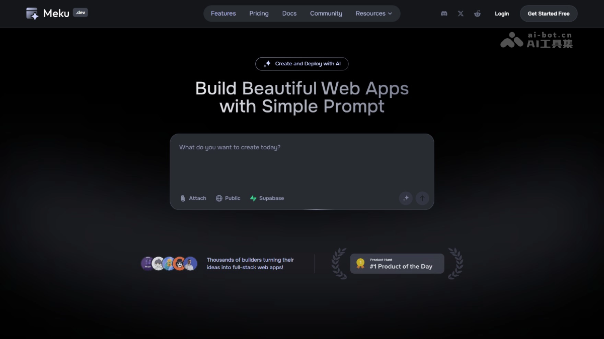 Meku – AI开发平台,简单描述生成Web应用和网站