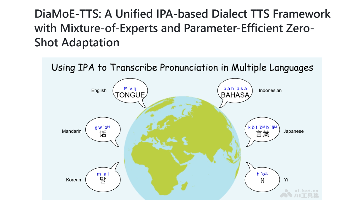 DiaMoE-TTS – 清华联合巨人网络开源的多方言TTS框架