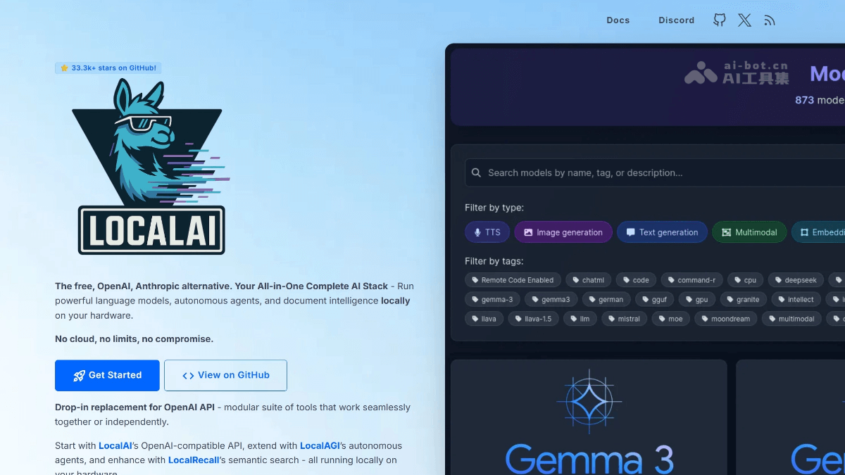 LocalAI – 开源的本地AI推理框架，支持多模态模型
