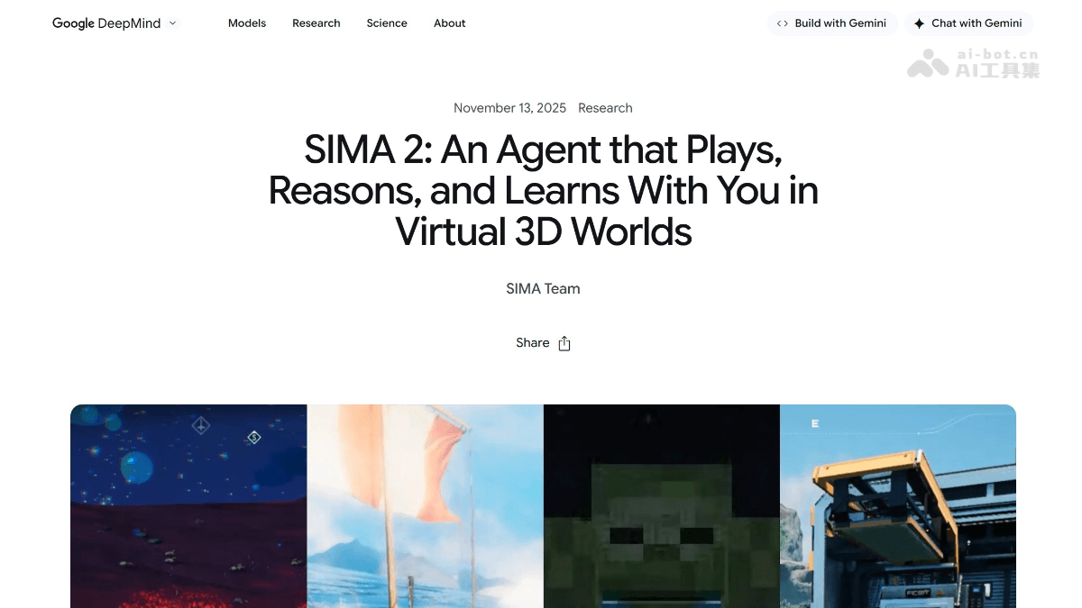 SIMA 2 – 谷歌DeepMind推出的最新一代AI智能体