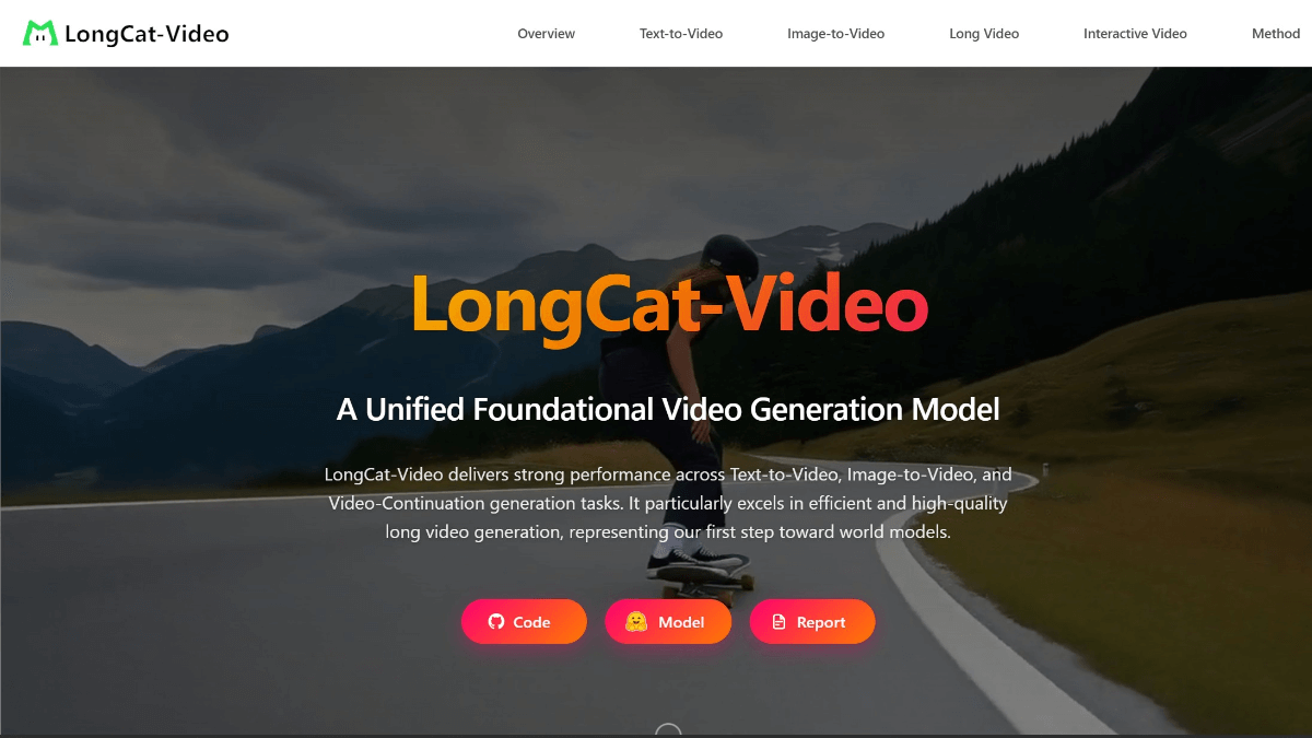 LongCat-Video – 美团LongCat开源的视频生成模型